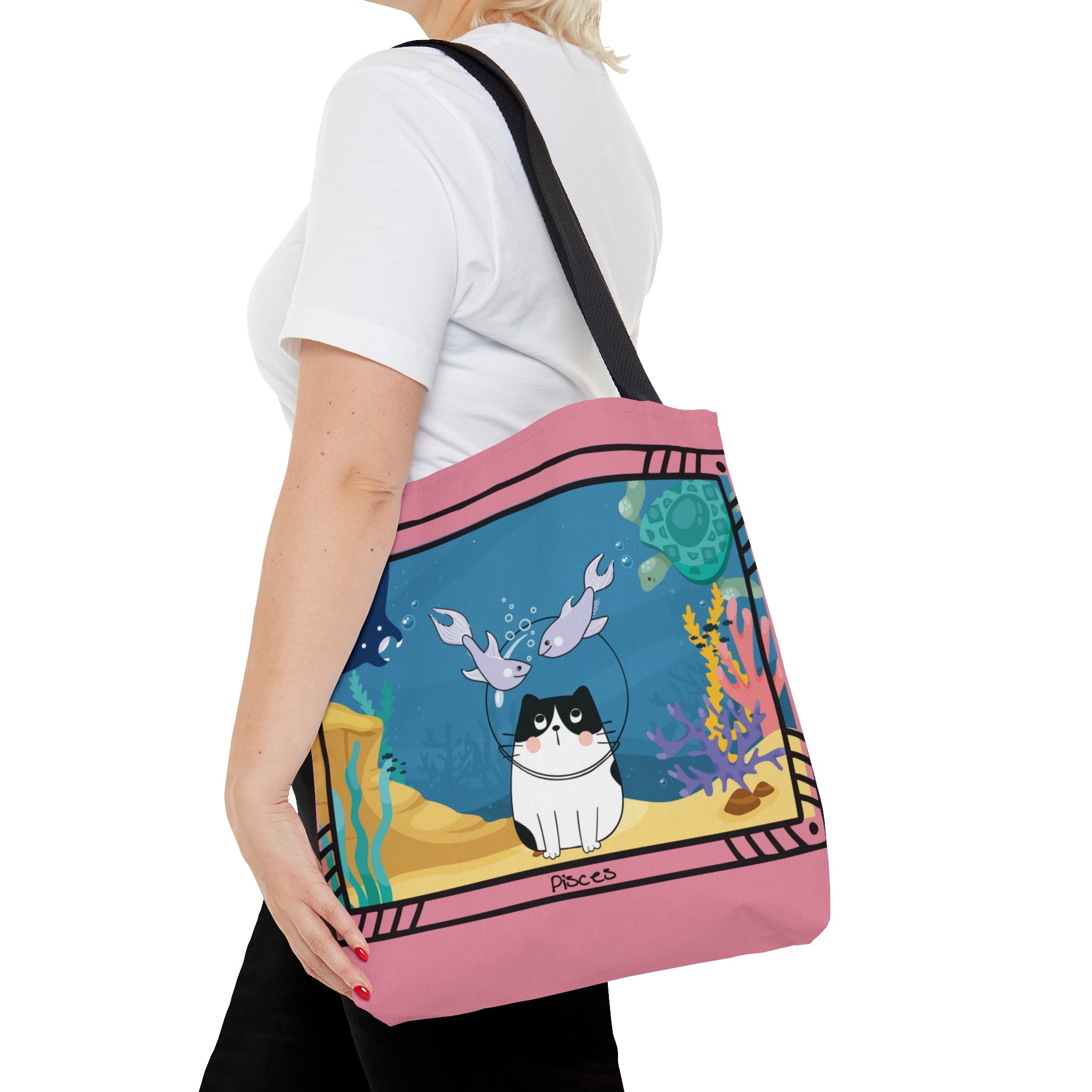 Pisces Lucky Cat: Tote Bag