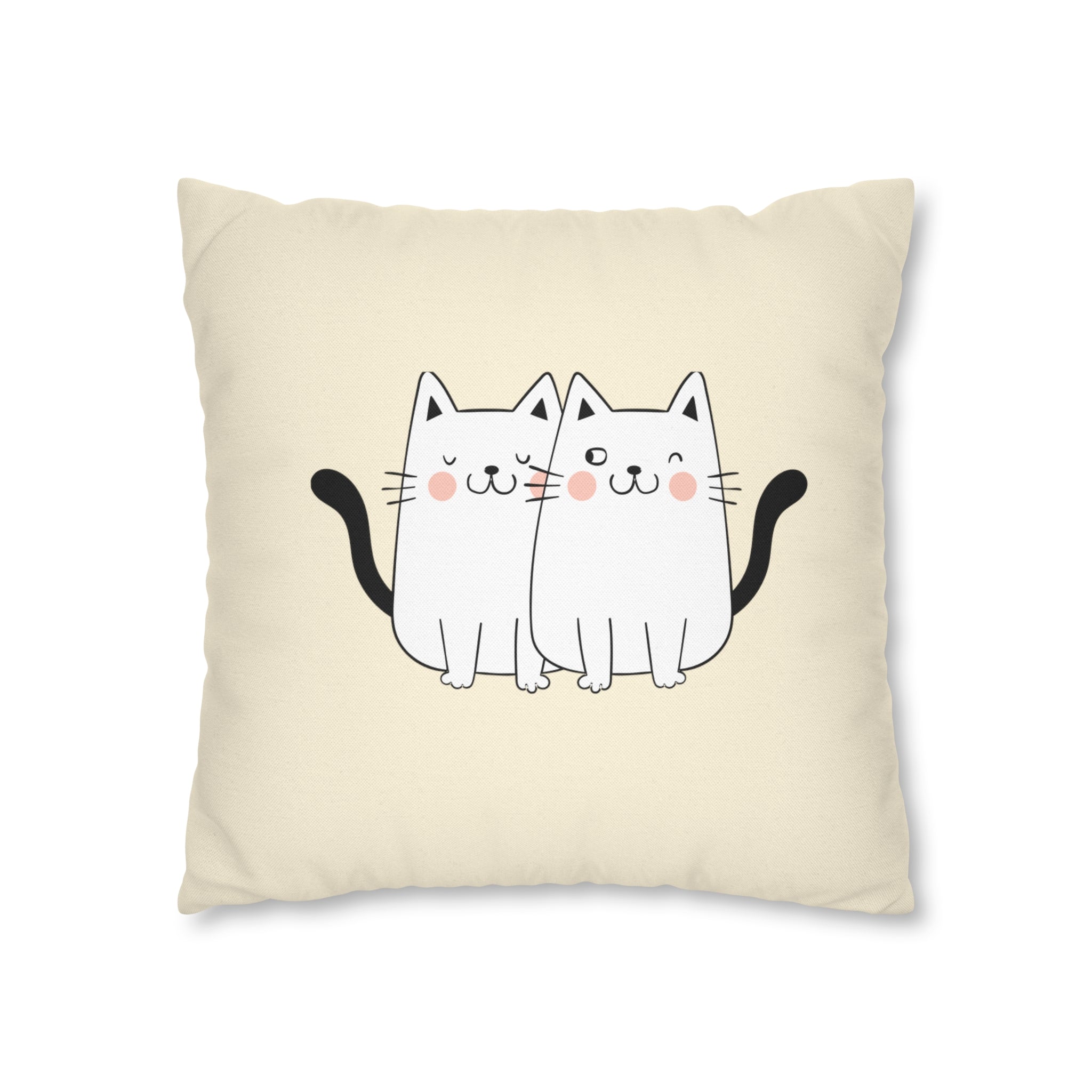 Gemini Lucky Cat: Two-Tone Cushion Pillow Cover - Deep Sea Sapphire