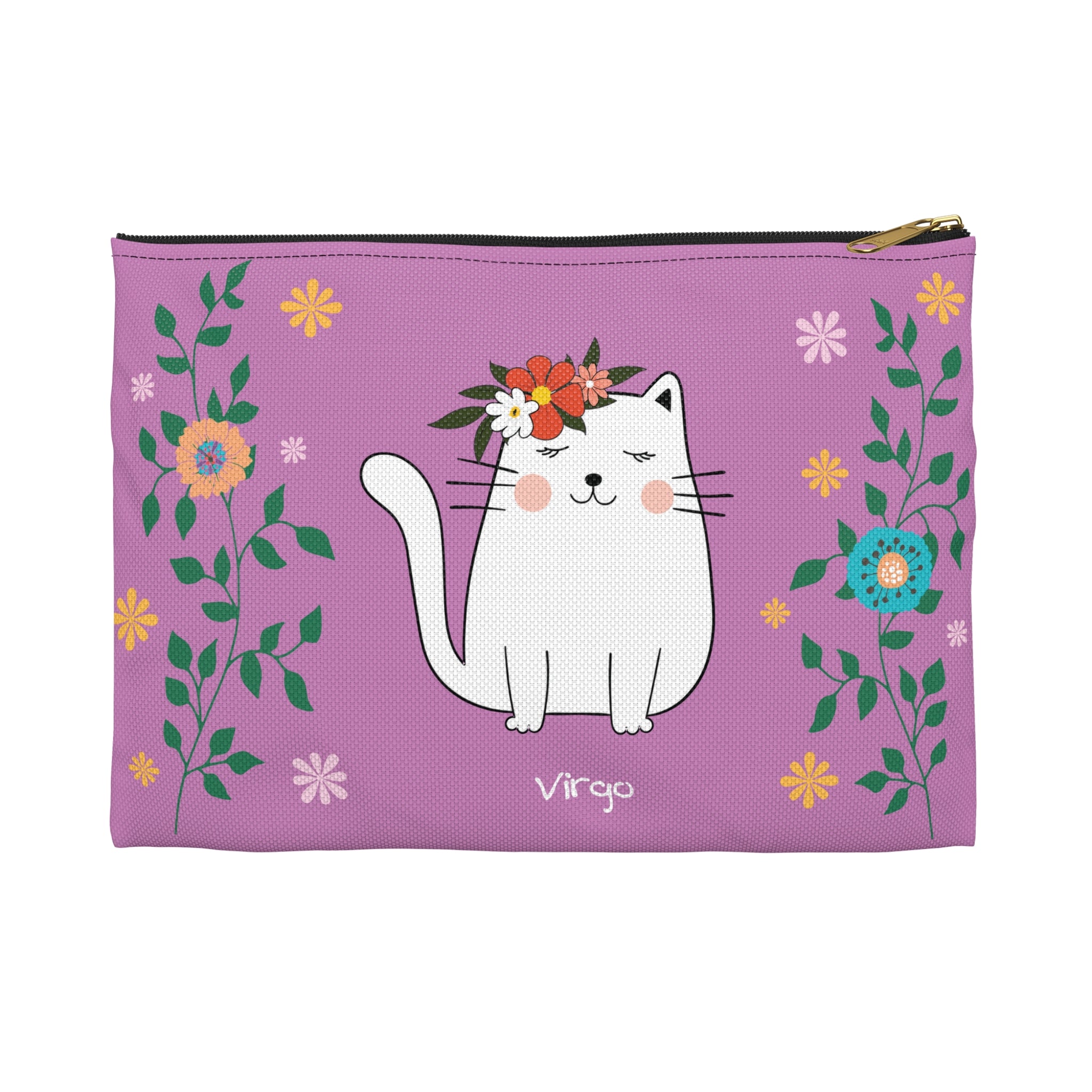 Virgo Lucky Cat: Good Fur-tune Pouch