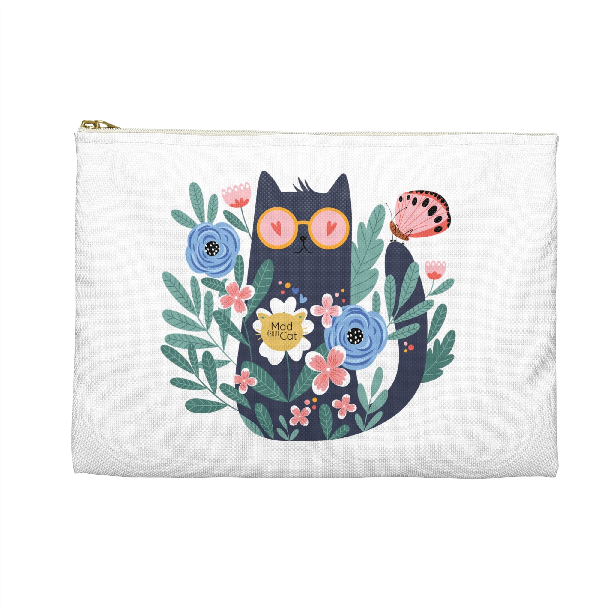 Lulu's Garden: Cool Cats - White Pouch