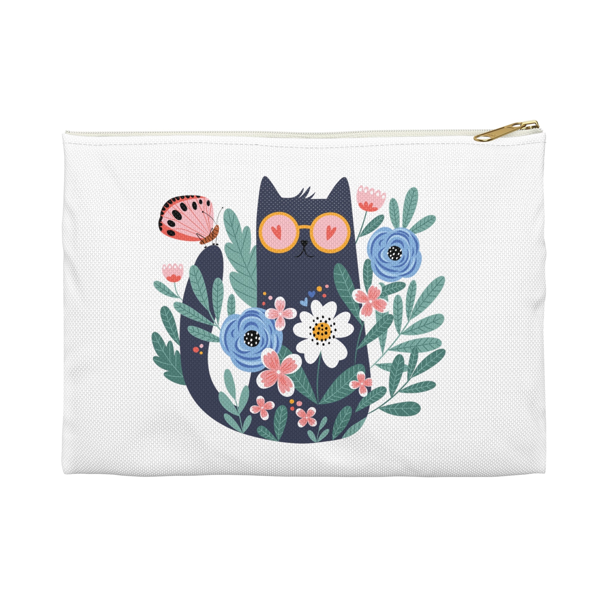 Lulu's Garden: Cool Cats - White Pouch