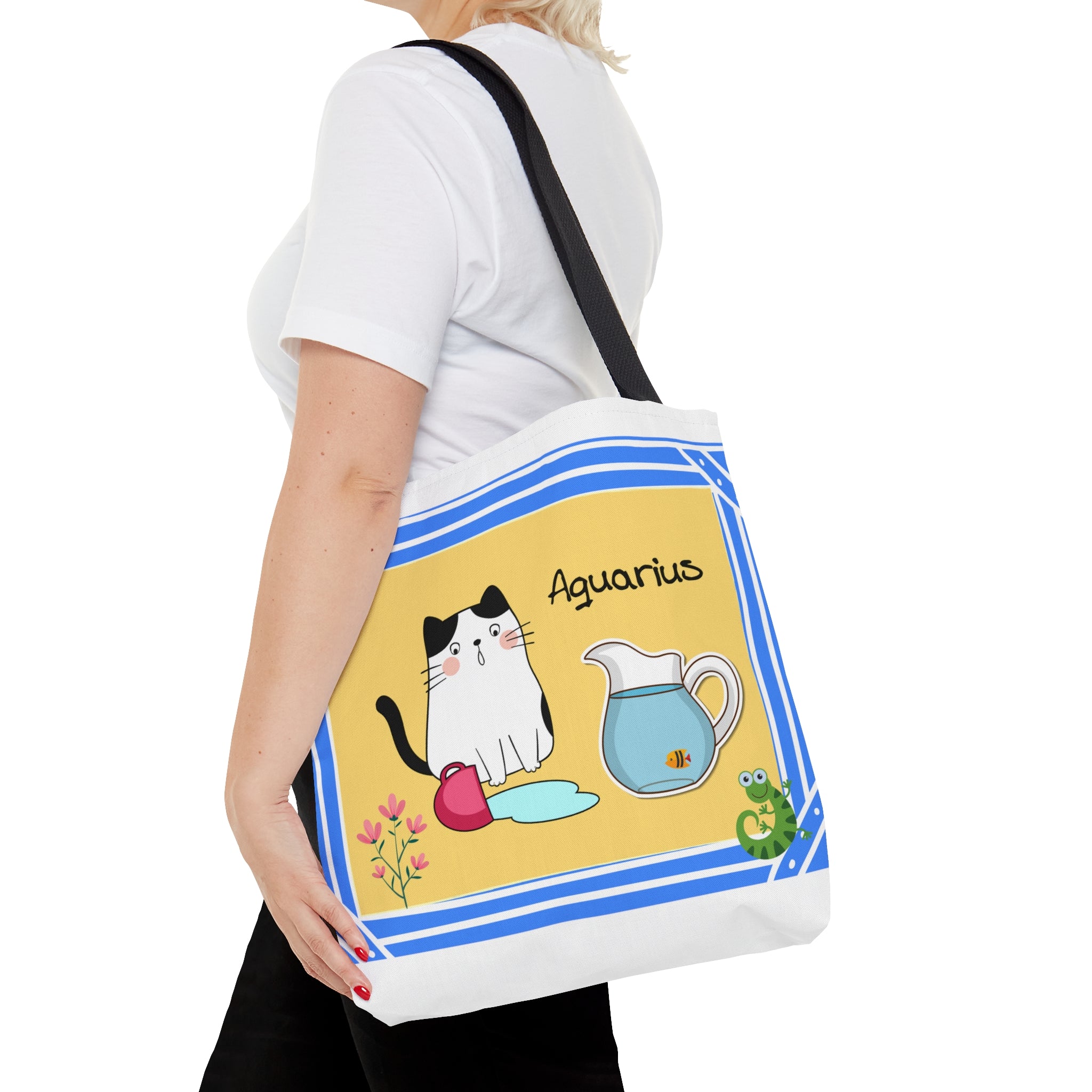 Aquarius Lucky Cat: Tote Bag