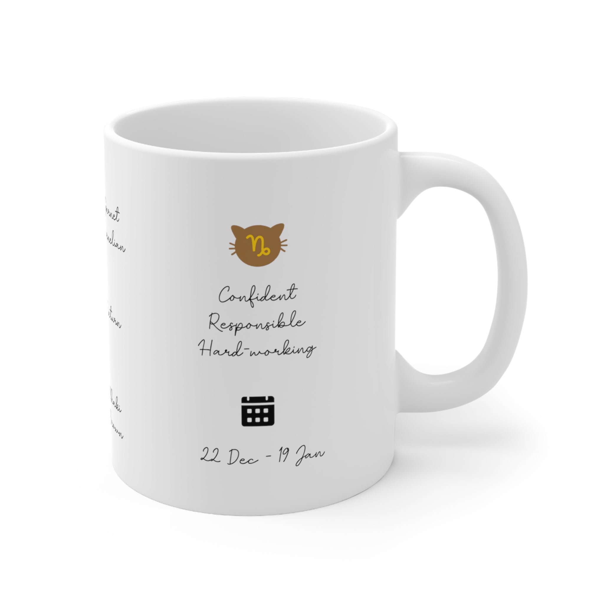 Capricorn Lucky Cat: Bio Mug