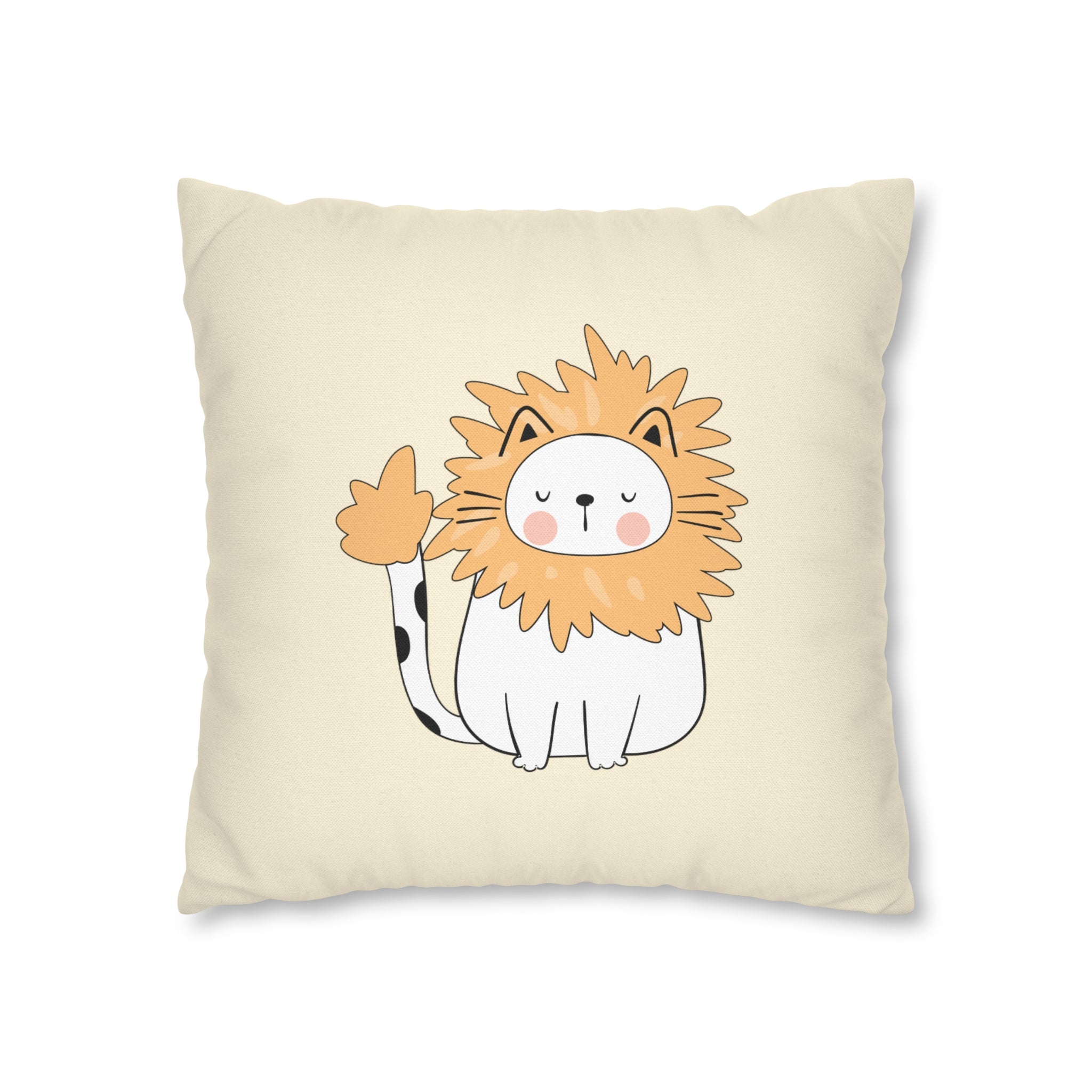 Leo Lucky Cat : Two-Tone Cushion Pillow Cover - Aquamarine Green