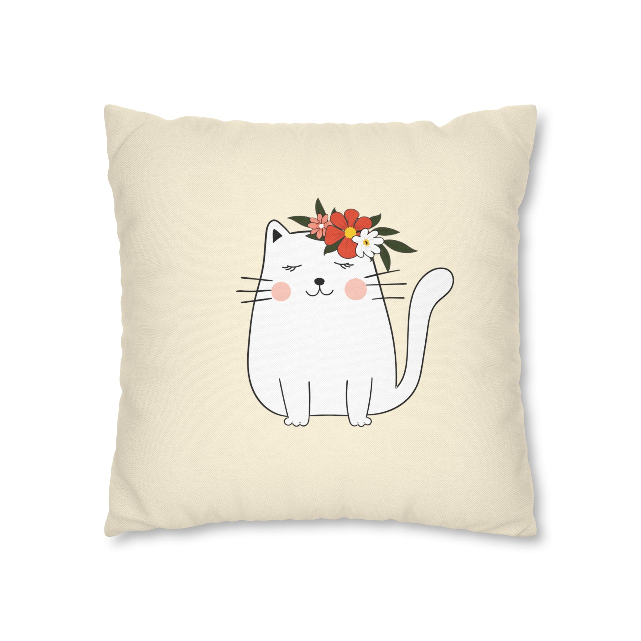 Virgo Lucky Cat : Two-Tone Cushion Pillow Cover - Lavender Sky