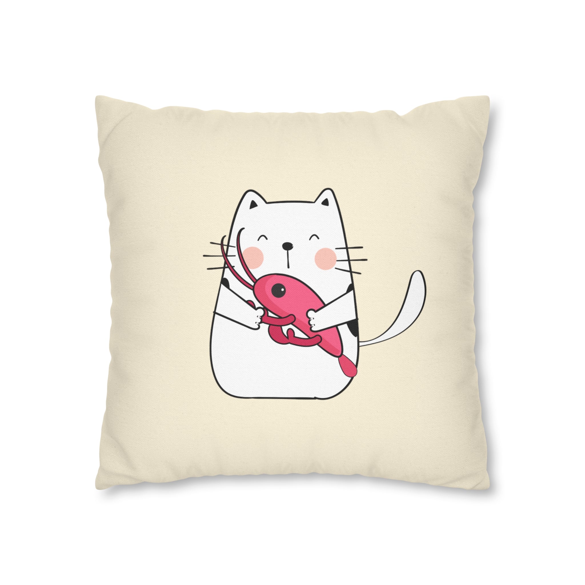 Cancer Lucky Cat: Two-Tone Cushion Pillow Cover - Geo Fire Ombre