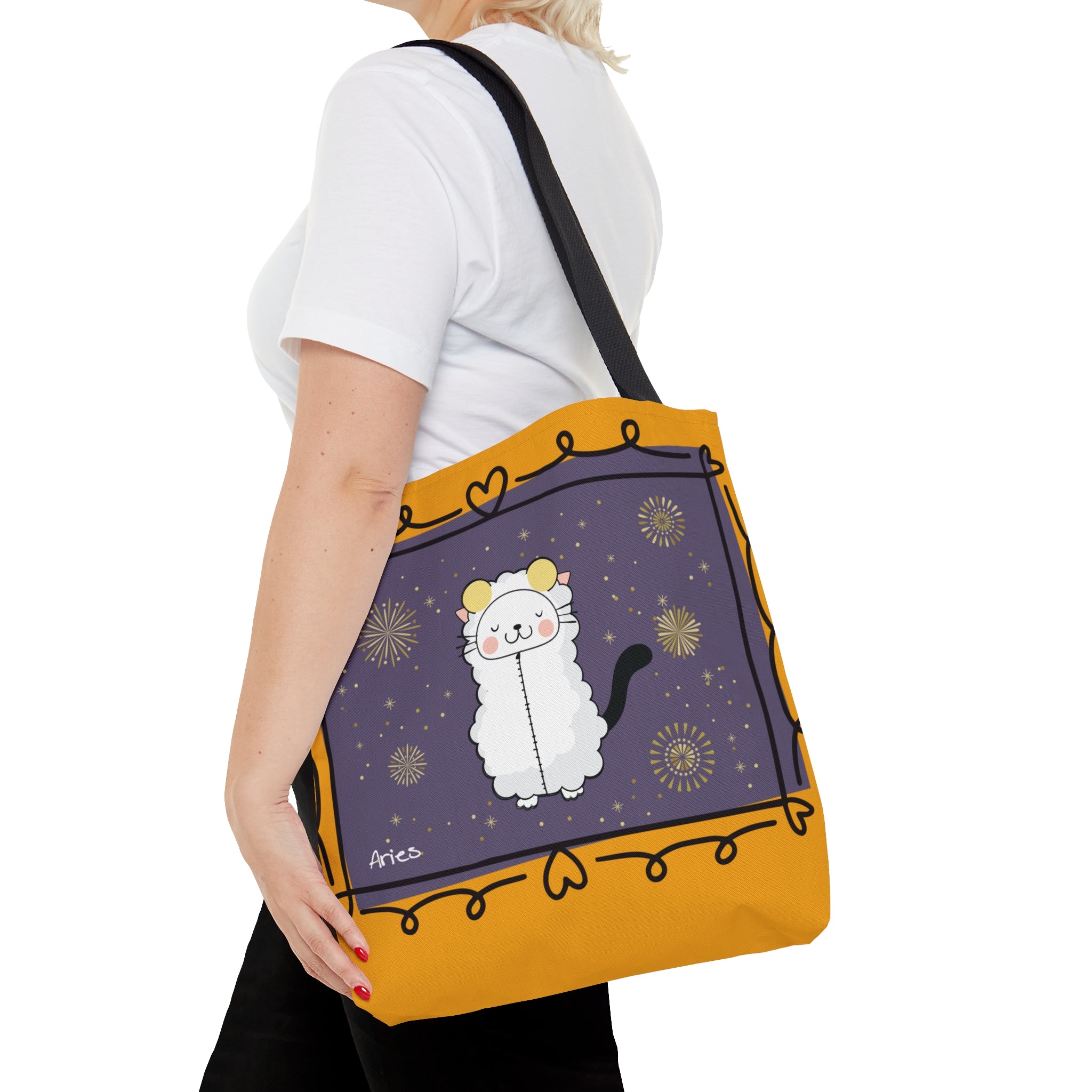 Aries Lucky Cat: Tote Bag