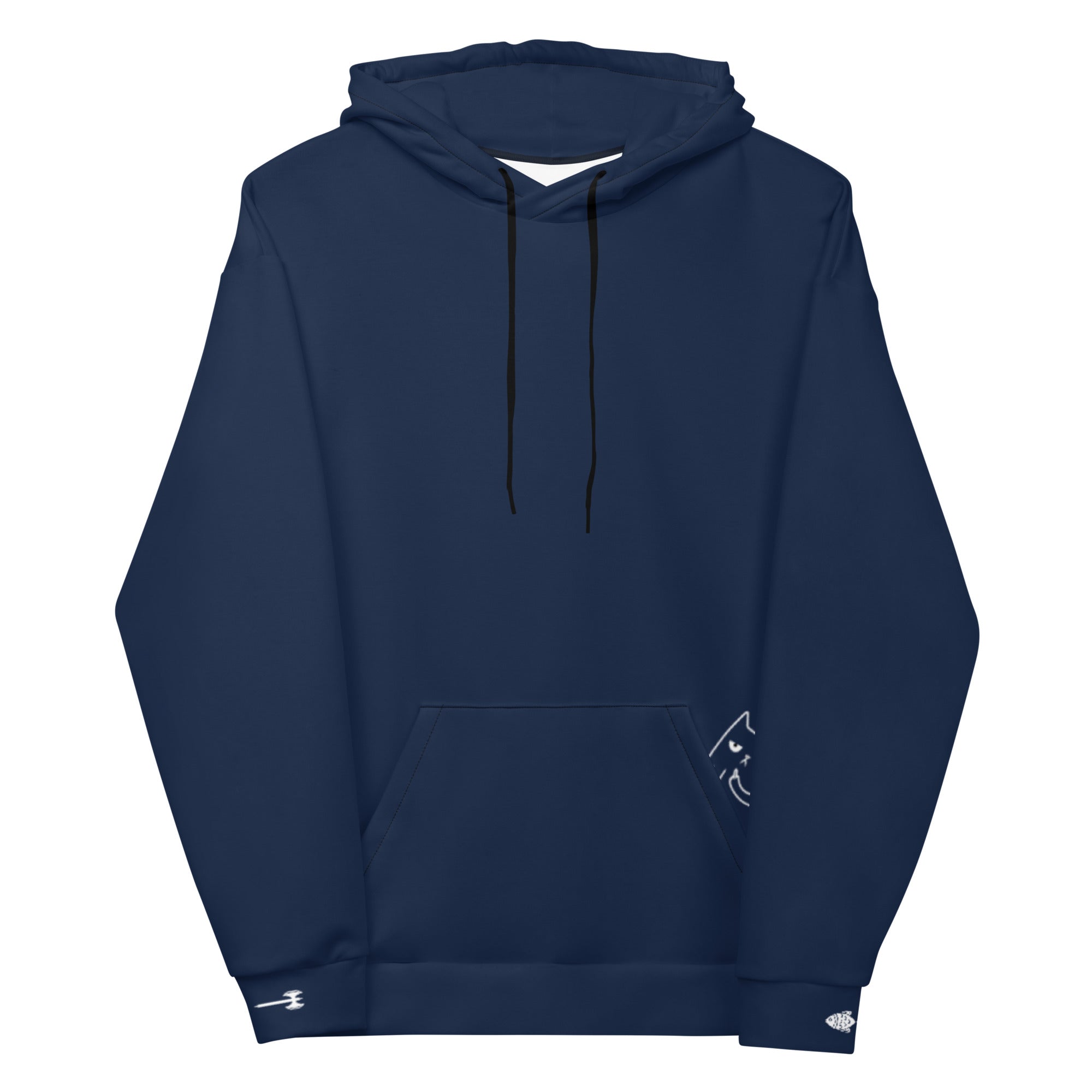 Flipping Bob Cool Cats: Unisex Peak-a-Boo Hoodie in Navy