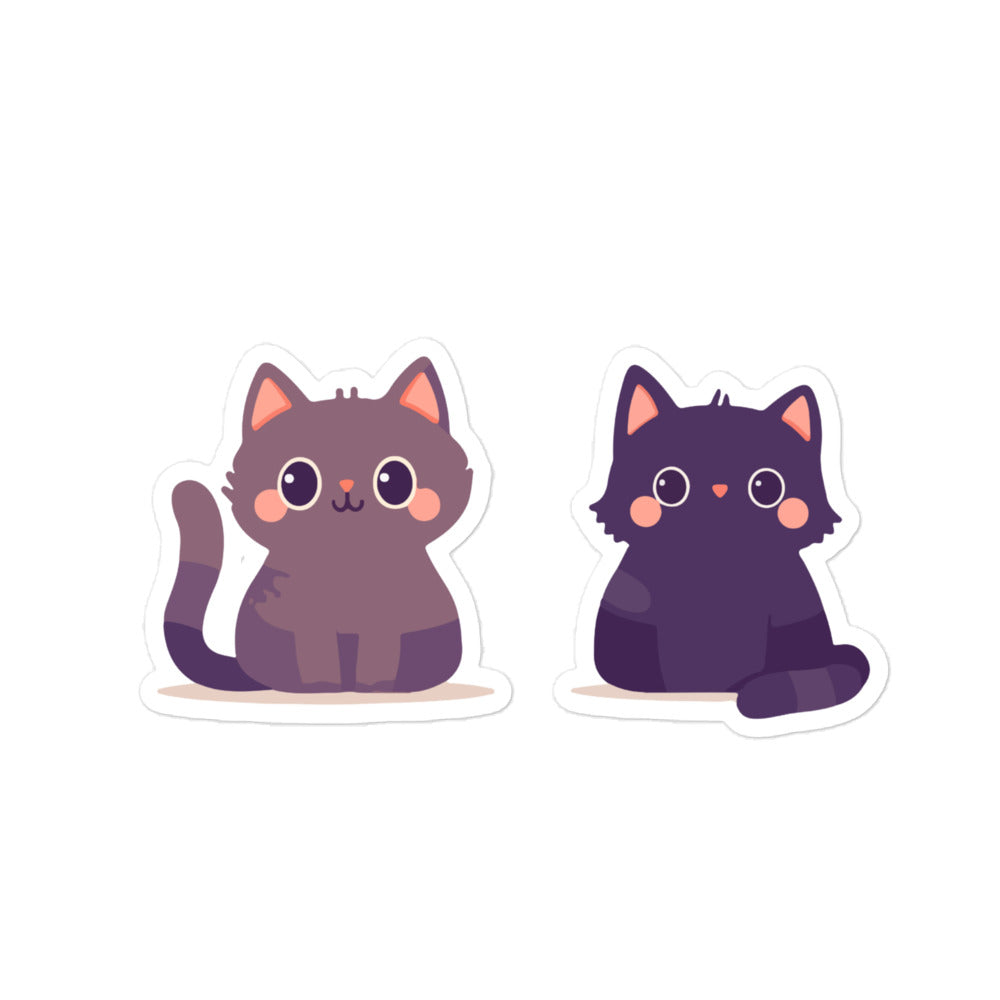 2 Black Cats - Playful Stickers