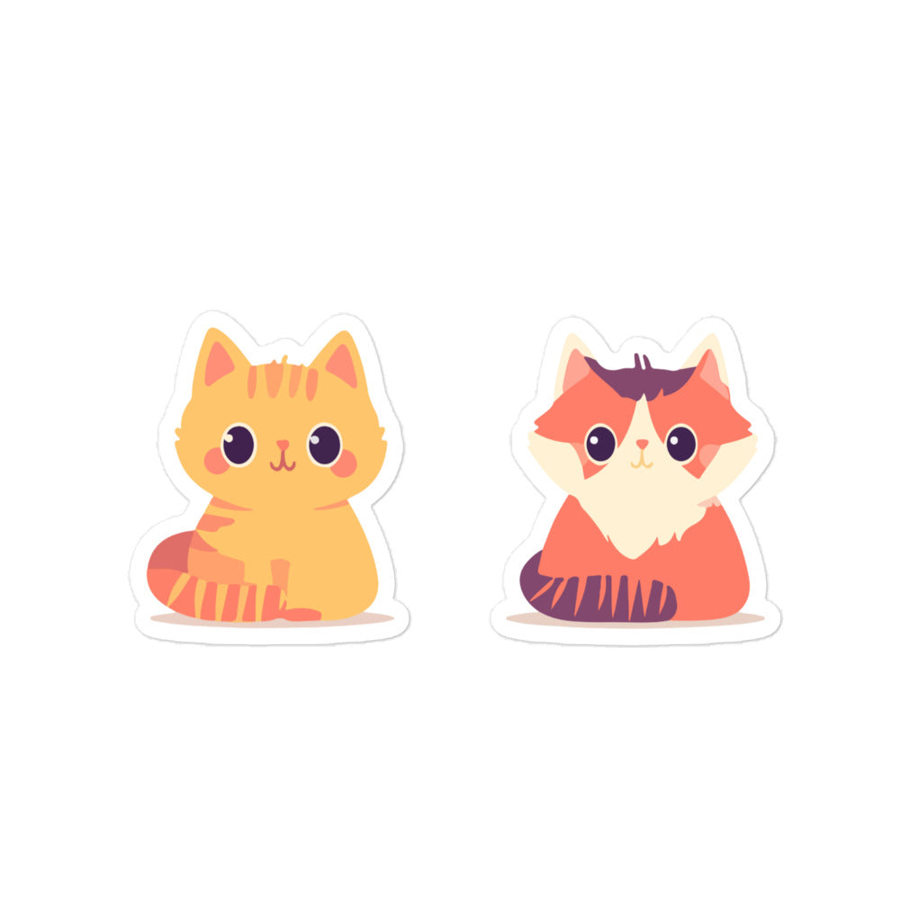 2 Orange Cats - Stickers