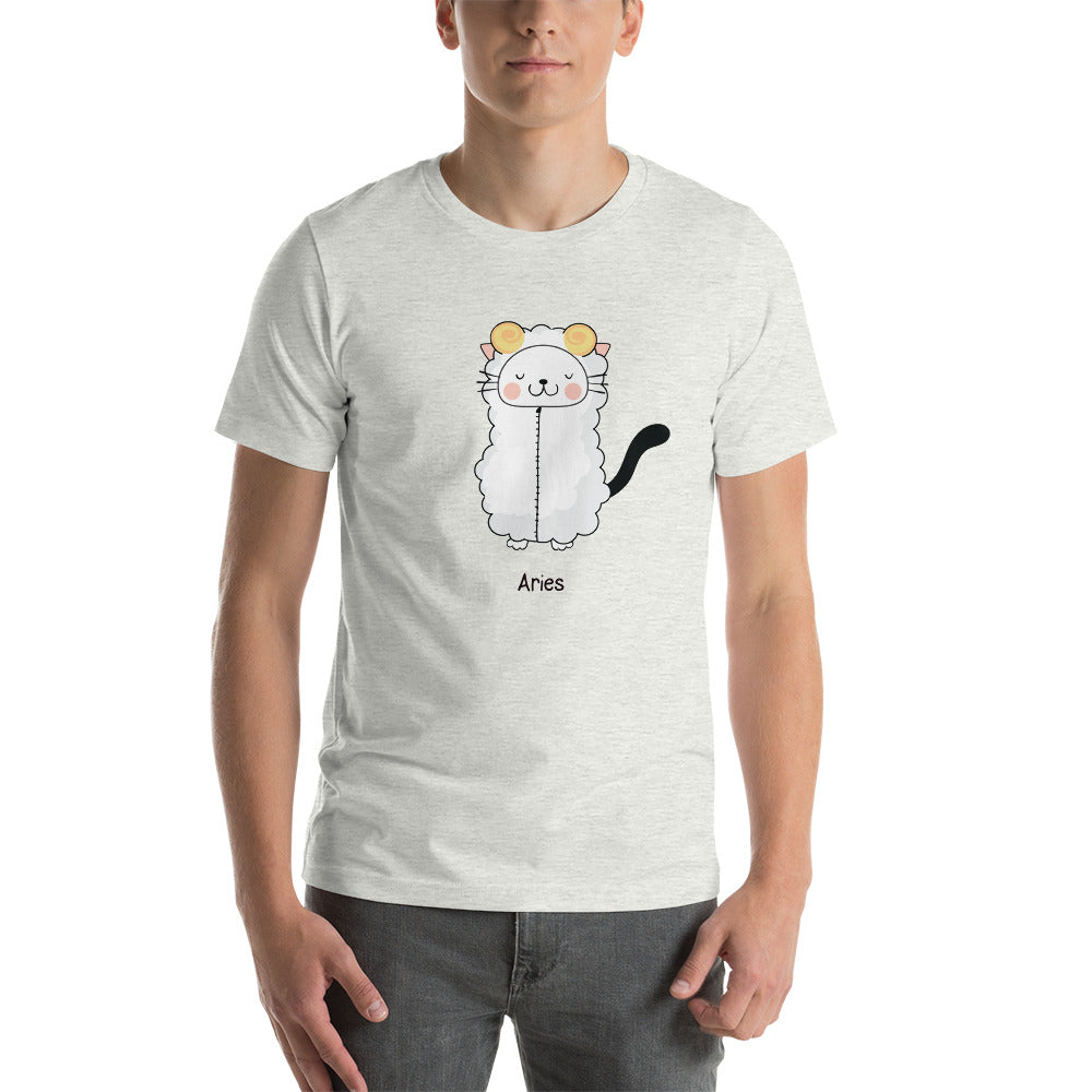 Aries Lucky Cat: Unisex Essential T-shirt - Pick your colour