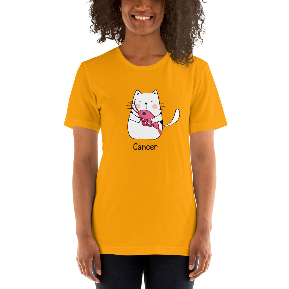 Cancer Lucky Cat: Unisex Essential T-shirt - Pick your colour