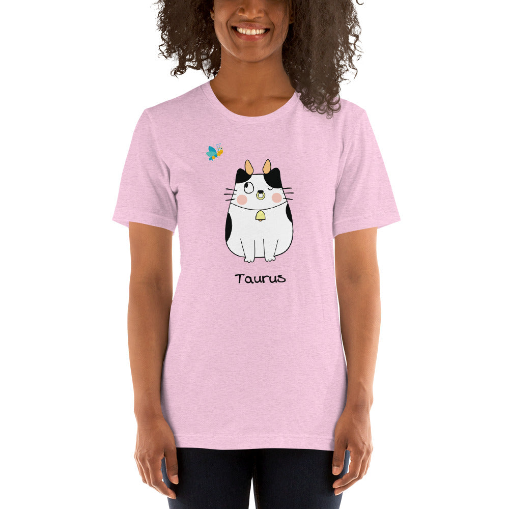 Taurus Lucky Cat: Unisex Essential T-shirt - Pick your colour